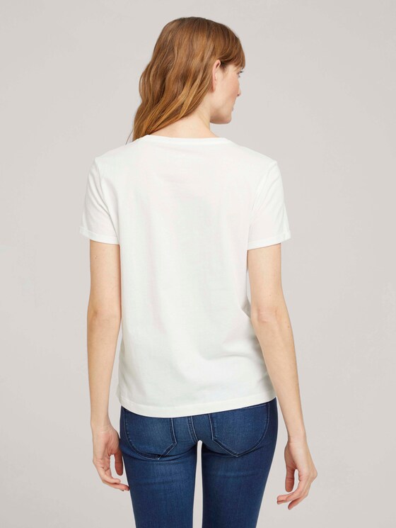 T-Shirt mit Bio-Baumwolle - Frauen - Dove White T-Shirt mit Bio-Baumwolle - Frauen - Dove White - 2 - TOM TAILOR