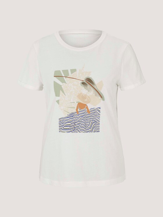 T-Shirt mit Bio-Baumwolle - Frauen - Dove White T-Shirt mit Bio-Baumwolle - Frauen - Dove White - 7 - TOM TAILOR