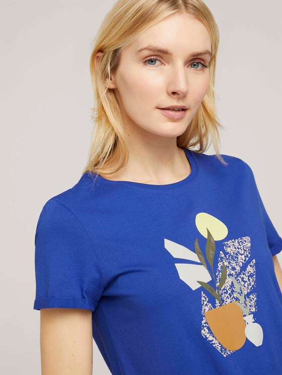 T-Shirt mit Bio-Baumwolle - Frauen - anemone blue T-Shirt mit Bio-Baumwolle - Frauen - anemone blue - 9 - TOM TAILOR