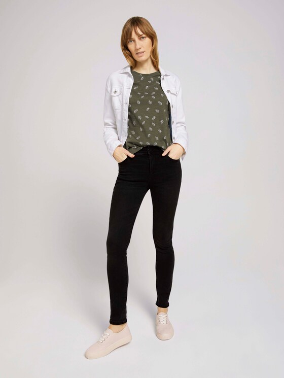 Gemustertes T-Shirt mit Bio-Baumwolle - Frauen - green white leaves design Gemustertes T-Shirt mit Bio-Baumwolle - Frauen - green white leaves design - 3 - TOM TAILOR