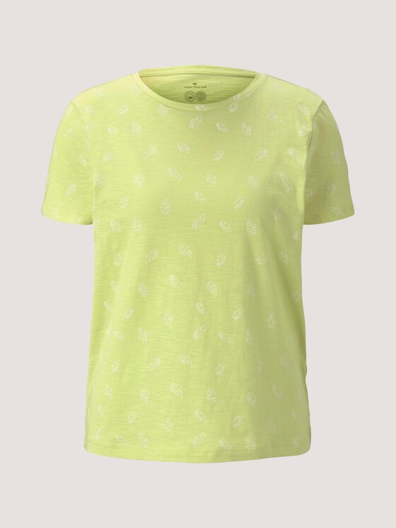 Gemustertes T-Shirt mit Bio-Baumwolle - Frauen - celery white leaves design Gemustertes T-Shirt mit Bio-Baumwolle - Frauen - celery white leaves design - 7 - TOM TAILOR