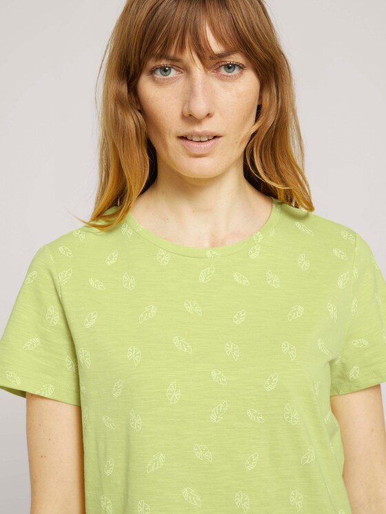 Gemustertes T-Shirt mit Bio-Baumwolle - Frauen - celery white leaves design Gemustertes T-Shirt mit Bio-Baumwolle - Frauen - celery white leaves design - 9 - TOM TAILOR
