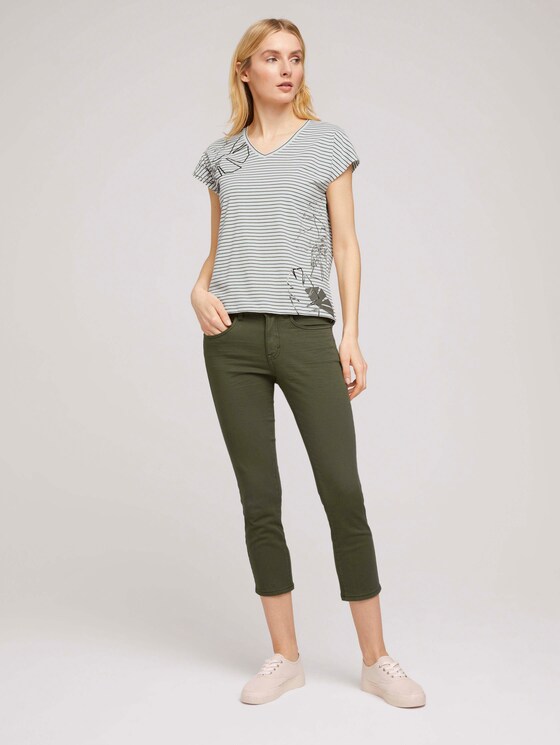 Gestreiftes T-Shirt mit Bio-Baumwolle - Frauen - offwhite khaki stripe Gestreiftes T-Shirt mit Bio-Baumwolle - Frauen - offwhite khaki stripe - 3 - TOM TAILOR