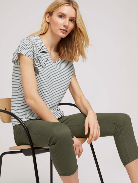 Gestreiftes T-Shirt mit Bio-Baumwolle - Frauen - offwhite khaki stripe Gestreiftes T-Shirt mit Bio-Baumwolle - Frauen - offwhite khaki stripe - 5 - TOM TAILOR