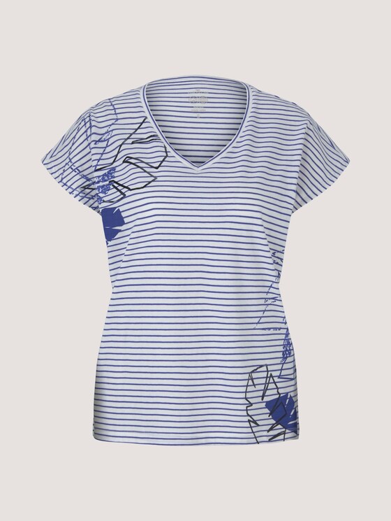 Gestreiftes T-Shirt mit Bio-Baumwolle - Frauen - offwhite blue stripe Gestreiftes T-Shirt mit Bio-Baumwolle - Frauen - offwhite blue stripe - 7 - TOM TAILOR
