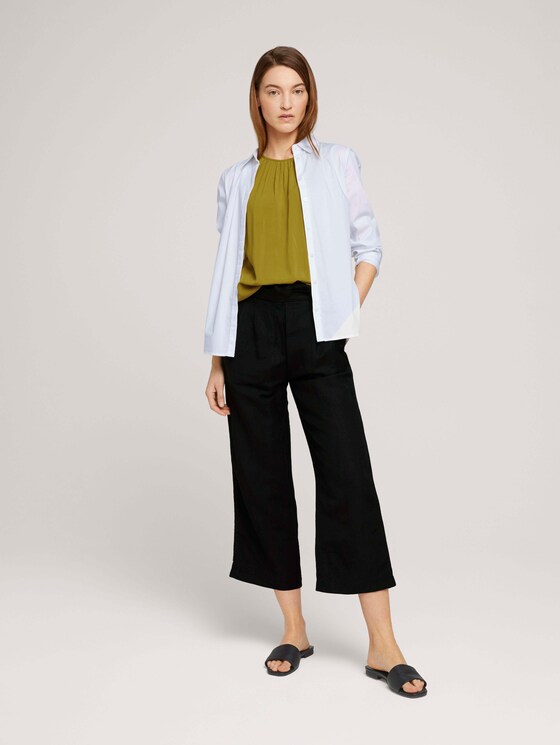 Sleeveless blouse with an elastic waistband - Women - gecko green Sleeveless blouse with an elastic waistband - Women - gecko green - 3 - TOM TAILOR