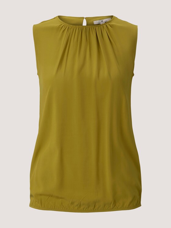 Sleeveless blouse with an elastic waistband - Women - gecko green Sleeveless blouse with an elastic waistband - Women - gecko green - 7 - TOM TAILOR