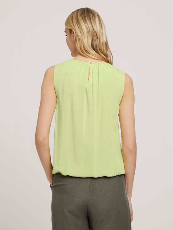 Sleeveless blouse with an elastic waistband - Women - celery ice Sleeveless blouse with an elastic waistband - Women - celery ice - 2 - TOM TAILOR