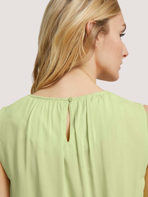 Sleeveless blouse with an elastic waistband - Women - celery ice Sleeveless blouse with an elastic waistband - Women - celery ice - 9 - TOM TAILOR