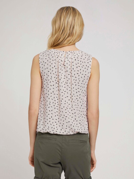 Sleeveless blouse with an elastic waistband - Women - beige geometrical design Sleeveless blouse with an elastic waistband - Women - beige geometrical design - 2 - TOM TAILOR