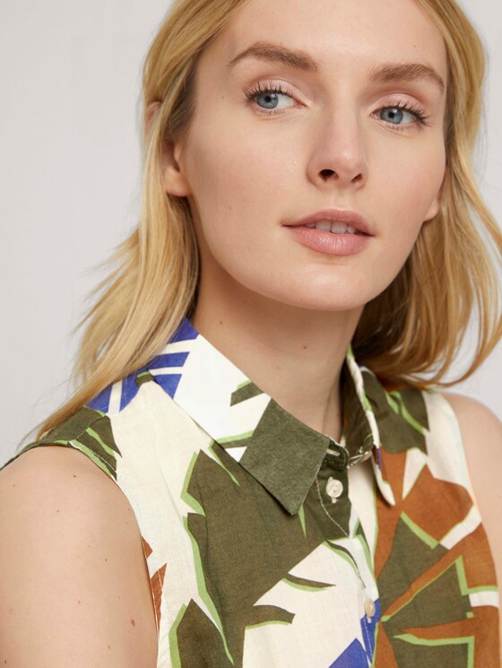 Ärmellose Hemdbluse - Frauen - multicolor botanical design Ärmellose Hemdbluse - Frauen - multicolor botanical design - 9 - TOM TAILOR