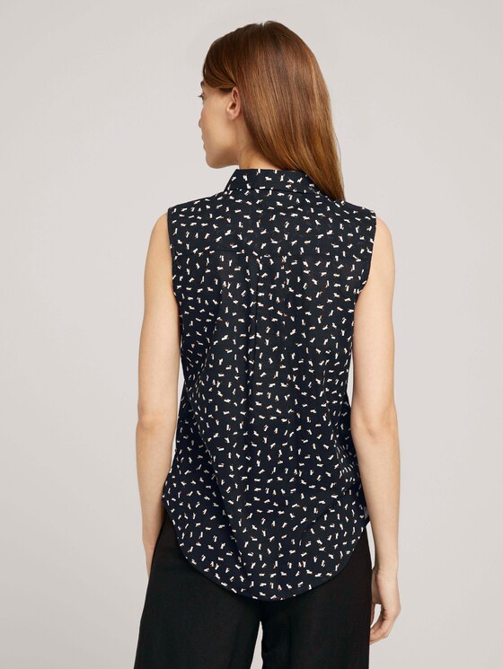 Ärmellose Hemdbluse - Frauen - black geometrical design Ärmellose Hemdbluse - Frauen - black geometrical design - 2 - TOM TAILOR