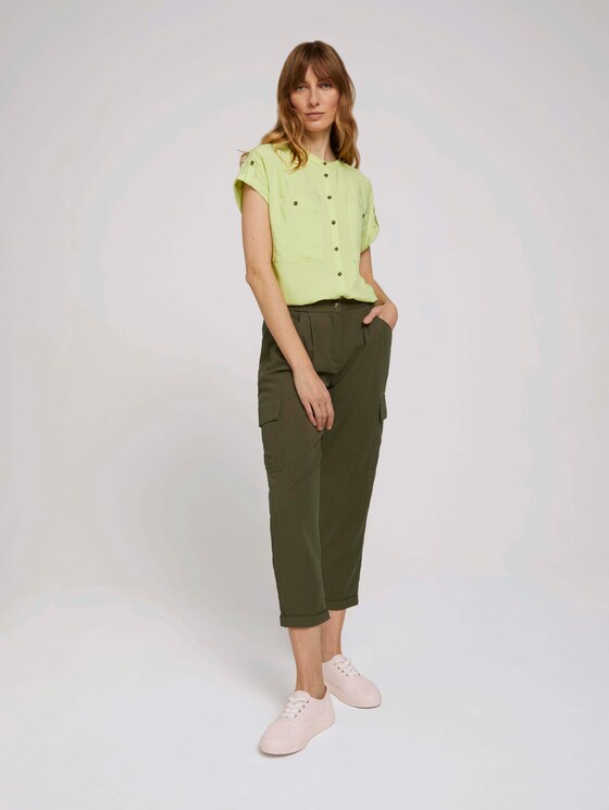 Kurzarm Hemdbluse mit Taschen - Frauen - celery ice Kurzarm Hemdbluse mit Taschen - Frauen - celery ice - 3 - TOM TAILOR