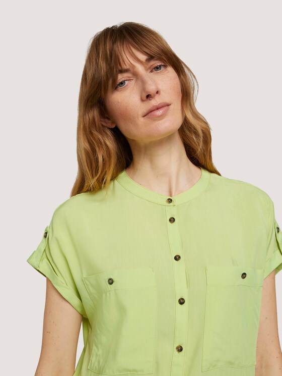 Kurzarm Hemdbluse mit Taschen - Frauen - celery ice Kurzarm Hemdbluse mit Taschen - Frauen - celery ice - 9 - TOM TAILOR