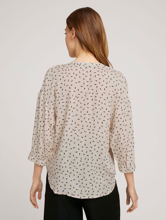 3/4 Arm Bluse mit TENCEL™ - Frauen - beige geometrical design 3/4 Arm Bluse mit TENCEL™ - Frauen - beige geometrical design - 2 - TOM TAILOR