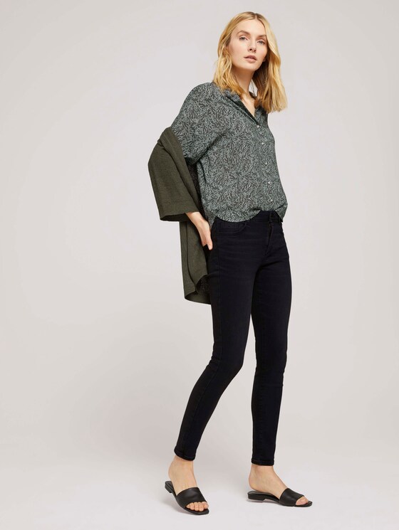3/4 Arm Bluse mit TENCEL™ - Frauen - khaki white outline leaves 3/4 Arm Bluse mit TENCEL™ - Frauen - khaki white outline leaves - 3 - TOM TAILOR