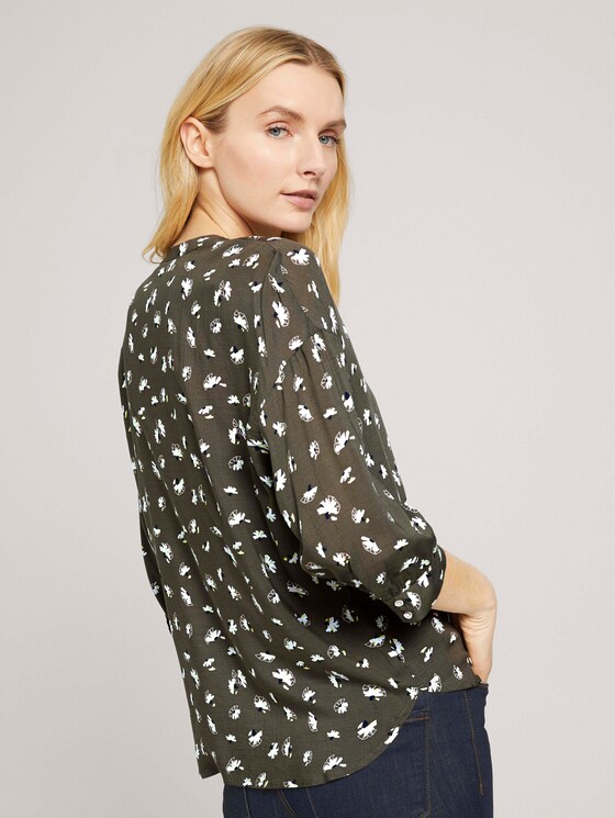3/4 Arm Bluse mit TENCEL™ - Frauen - khaki small floral design 3/4 Arm Bluse mit TENCEL™ - Frauen - khaki small floral design - 2 - TOM TAILOR