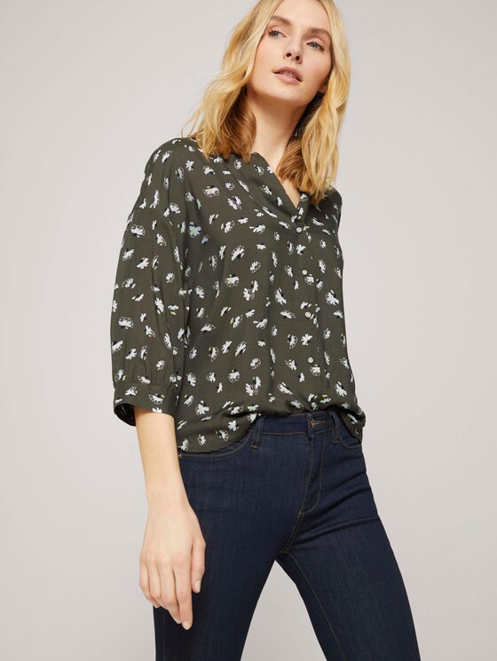 3/4 Arm Bluse mit TENCEL™ - Frauen - khaki small floral design 3/4 Arm Bluse mit TENCEL™ - Frauen - khaki small floral design - 5 - TOM TAILOR