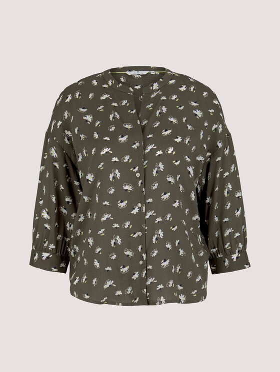 3/4 Arm Bluse mit TENCEL™ - Frauen - khaki small floral design 3/4 Arm Bluse mit TENCEL™ - Frauen - khaki small floral design - 7 - TOM TAILOR