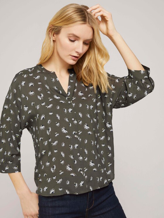 3/4 Arm Bluse mit TENCEL™ - Frauen - khaki small floral design 3/4 Arm Bluse mit TENCEL™ - Frauen - khaki small floral design - 9 - TOM TAILOR