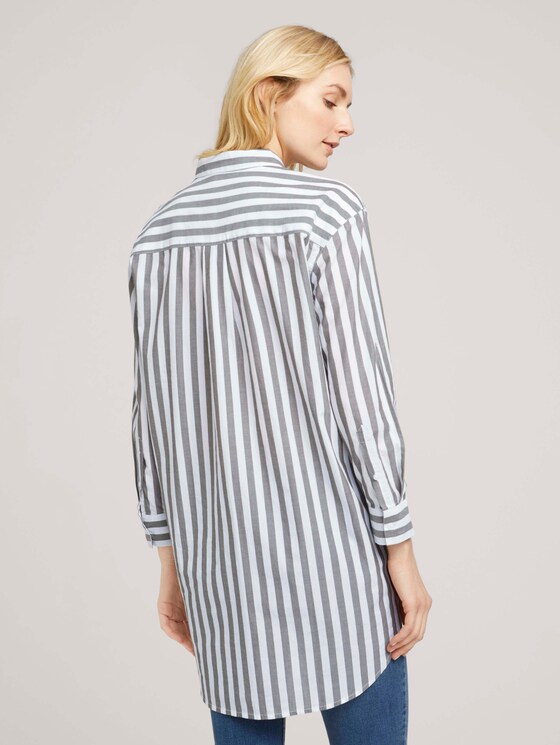 Lange Hemdbluse mit Streifen - Frauen - green vertical stripe Lange Hemdbluse mit Streifen - Frauen - green vertical stripe - 2 - TOM TAILOR