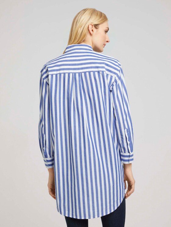 Lange Hemdbluse mit Streifen - Frauen - blue offwhite vertical stripe Lange Hemdbluse mit Streifen - Frauen - blue offwhite vertical stripe - 2 - TOM TAILOR