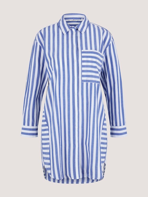 Lange Hemdbluse mit Streifen - Frauen - blue offwhite vertical stripe Lange Hemdbluse mit Streifen - Frauen - blue offwhite vertical stripe - 7 - TOM TAILOR