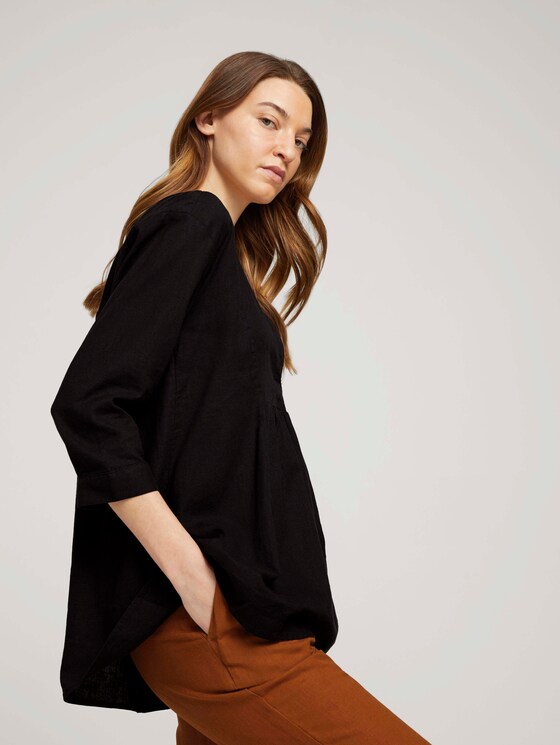 Tunikabluse mit Leinen - Frauen - deep black Tunikabluse mit Leinen - Frauen - deep black - 5 - TOM TAILOR