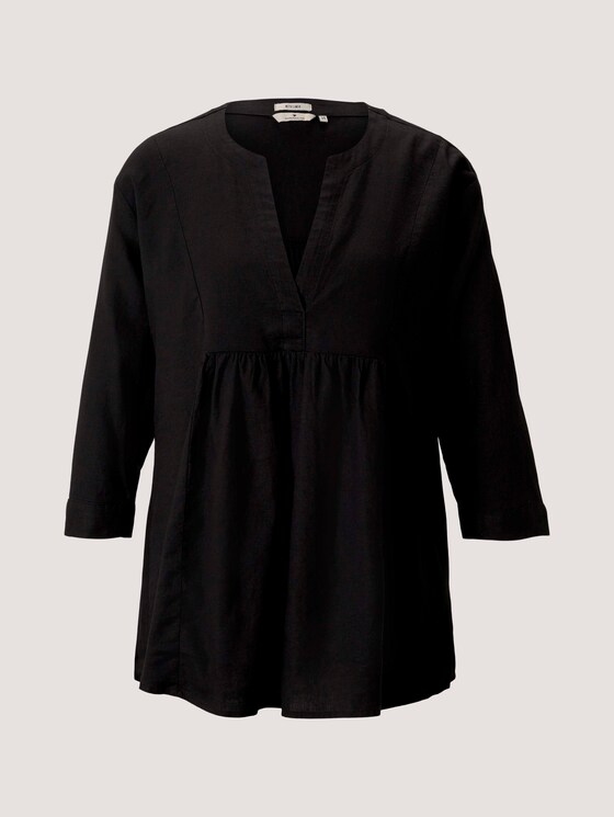Tunikabluse mit Leinen - Frauen - deep black Tunikabluse mit Leinen - Frauen - deep black - 7 - TOM TAILOR