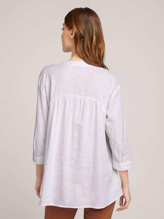 Tunikabluse mit Leinen - Frauen - White Tunikabluse mit Leinen - Frauen - White - 2 - TOM TAILOR