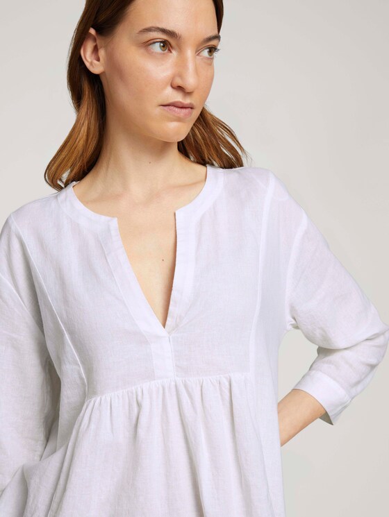 Tunikabluse mit Leinen - Frauen - White Tunikabluse mit Leinen - Frauen - White - 9 - TOM TAILOR