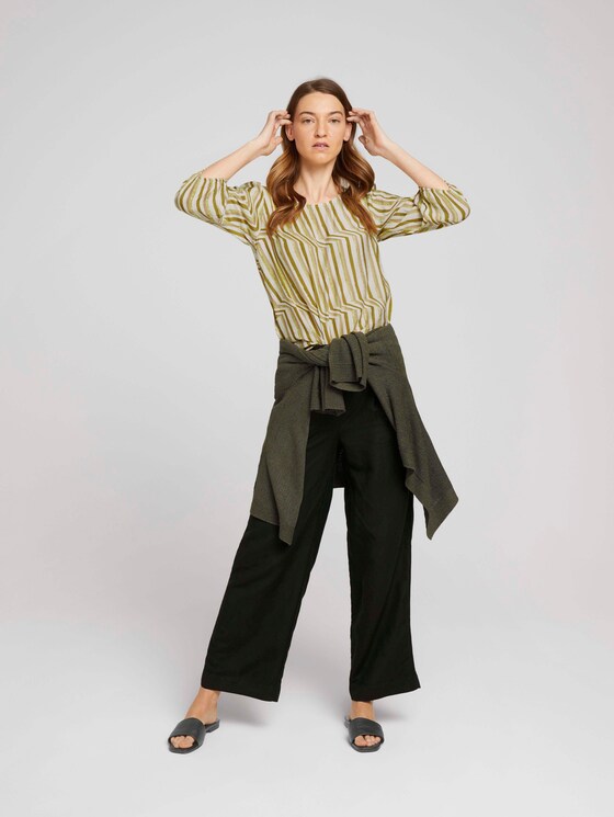 Blouse met dessin met ballonmouwen - Vrouwen - green watercolor stripe Blouse met dessin met ballonmouwen - Vrouwen - green watercolor stripe - 3 - TOM TAILOR