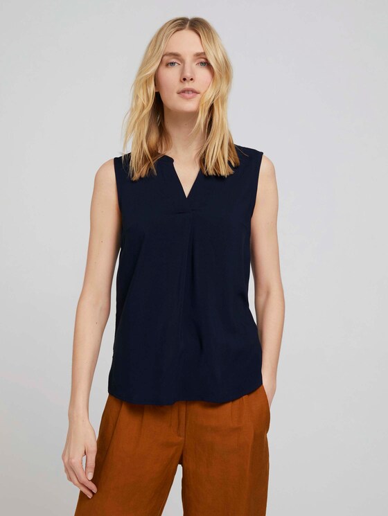 Ärmellose Henleybluse - Frauen - Sky Captain Blue Ärmellose Henleybluse - Frauen - Sky Captain Blue - 1 - TOM TAILOR