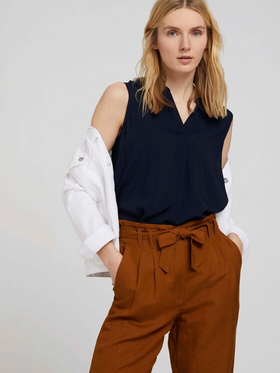 Ärmellose Henleybluse - Frauen - Sky Captain Blue Ärmellose Henleybluse - Frauen - Sky Captain Blue - 5 - TOM TAILOR