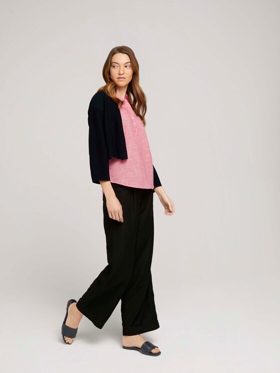 Ärmellose Bluse mit Henley - Frauen - flamingo flower Ärmellose Bluse mit Henley - Frauen - flamingo flower - 3 - TOM TAILOR
