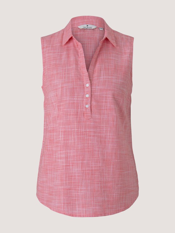 Ärmellose Bluse mit Henley - Frauen - flamingo flower Ärmellose Bluse mit Henley - Frauen - flamingo flower - 7 - TOM TAILOR