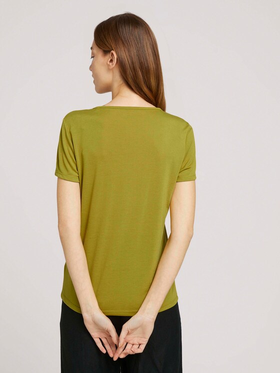 T-Shirt mit V-Ausschnitt - Frauen - gecko green T-Shirt mit V-Ausschnitt - Frauen - gecko green - 2 - TOM TAILOR