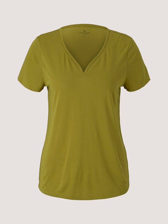T-Shirt mit V-Ausschnitt - Frauen - gecko green T-Shirt mit V-Ausschnitt - Frauen - gecko green - 7 - TOM TAILOR