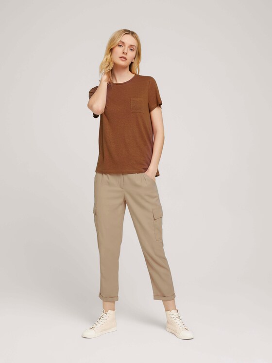 T-Shirt mit Brusttasche - Frauen - Caramel Brown T-Shirt mit Brusttasche - Frauen - Caramel Brown - 3 - TOM TAILOR