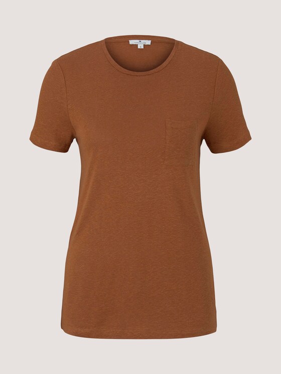 T-Shirt mit Brusttasche - Frauen - Caramel Brown T-Shirt mit Brusttasche - Frauen - Caramel Brown - 7 - TOM TAILOR