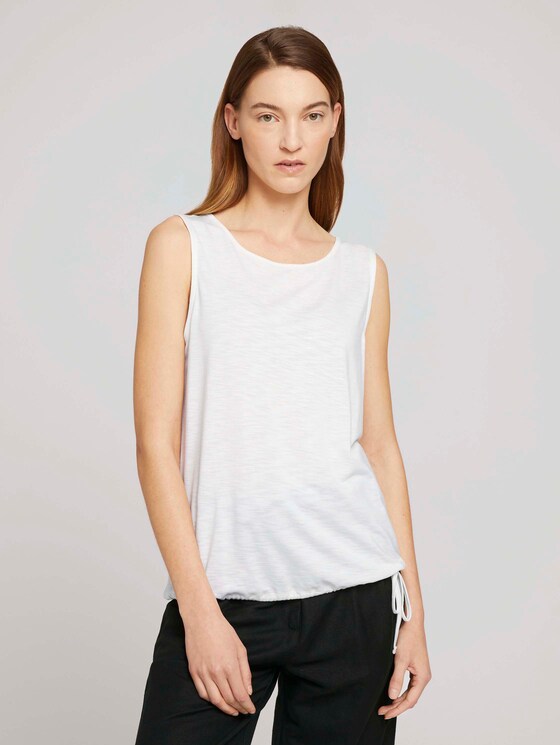 Top mit Kordelzug mit Modal - Frauen - Whisper White Top mit Kordelzug mit Modal - Frauen - Whisper White - 1 - TOM TAILOR