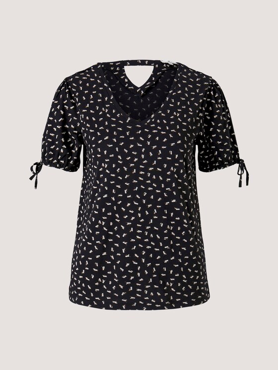 Gemustertes T-Shirt mit Ärmeldetail - Frauen - black geometrical design Gemustertes T-Shirt mit Ärmeldetail - Frauen - black geometrical design - 7 - TOM TAILOR