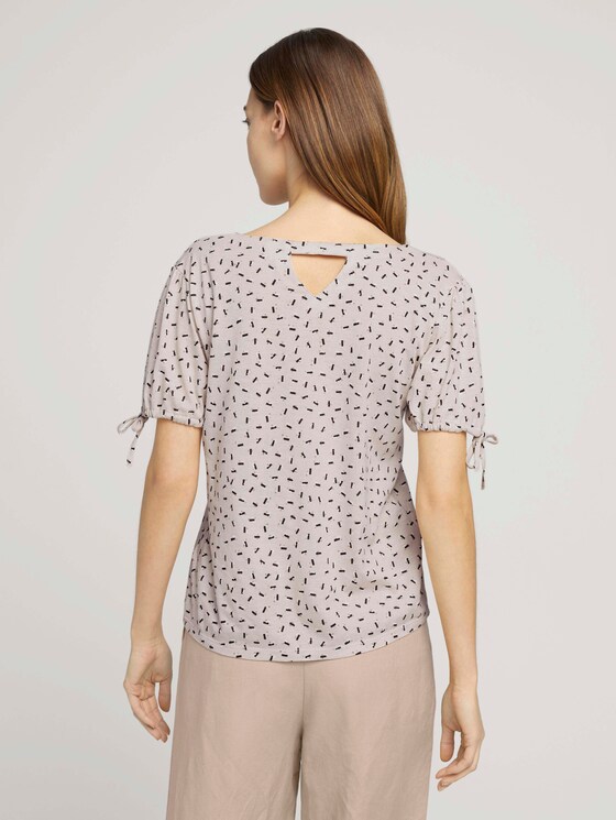 Gemustertes T-Shirt mit Ärmeldetail - Frauen - beige geometrical design Gemustertes T-Shirt mit Ärmeldetail - Frauen - beige geometrical design - 2 - TOM TAILOR