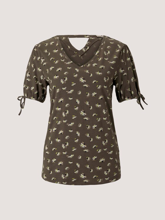 Gemustertes T-Shirt mit Ärmeldetail - Frauen - khaki small floral design Gemustertes T-Shirt mit Ärmeldetail - Frauen - khaki small floral design - 7 - TOM TAILOR