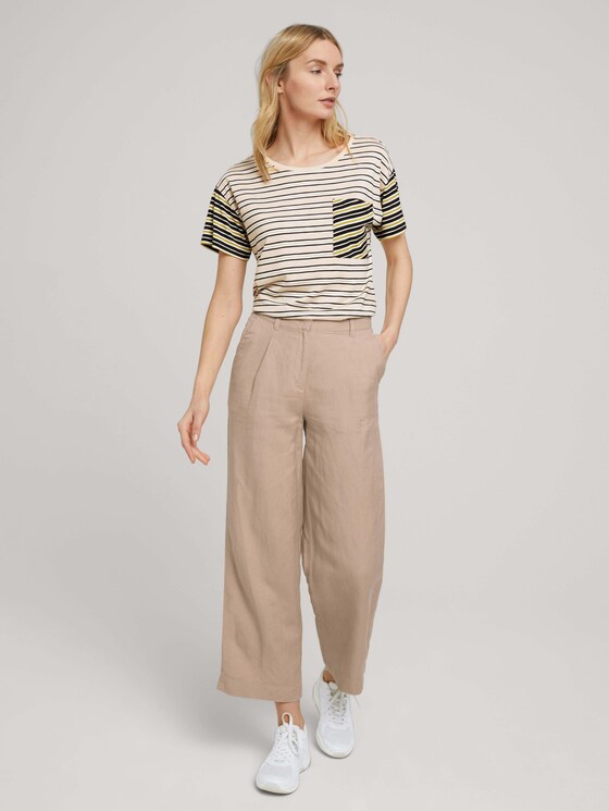 Gestreiftes Oversized T-Shirt - Frauen - beige black offwhite stripe Gestreiftes Oversized T-Shirt - Frauen - beige black offwhite stripe - 3 - TOM TAILOR
