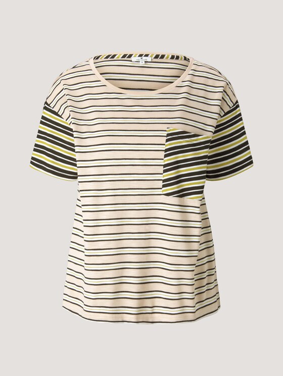 Gestreiftes Oversized T-Shirt - Frauen - beige black offwhite stripe Gestreiftes Oversized T-Shirt - Frauen - beige black offwhite stripe - 7 - TOM TAILOR