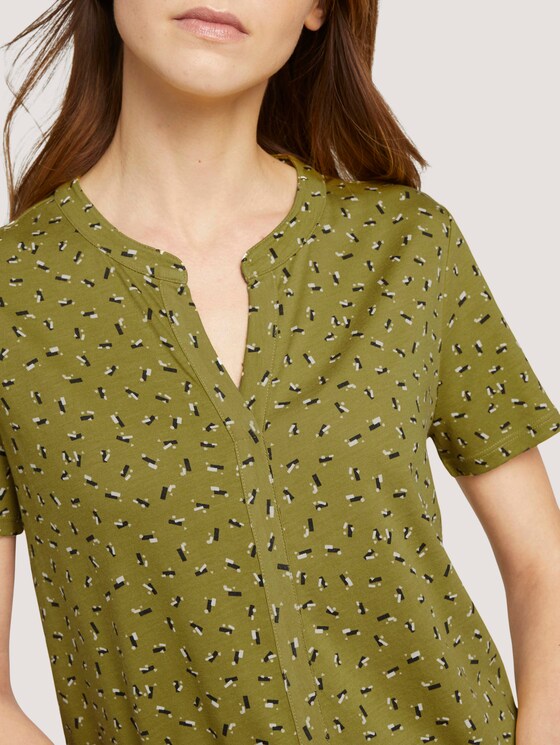Gemustertes T-Shirt mit TENCEL™ - Frauen - green geometrical design Gemustertes T-Shirt mit TENCEL™ - Frauen - green geometrical design - 9 - TOM TAILOR