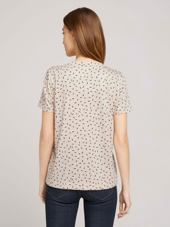 Gemustertes T-Shirt mit TENCEL™ - Frauen - beige geometrical design Gemustertes T-Shirt mit TENCEL™ - Frauen - beige geometrical design - 2 - TOM TAILOR
