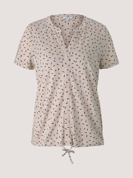 Gemustertes T-Shirt mit TENCEL™ - Frauen - beige geometrical design Gemustertes T-Shirt mit TENCEL™ - Frauen - beige geometrical design - 7 - TOM TAILOR