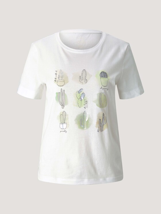 Print T-Shirt mit Bio-Baumwolle - Frauen - Whisper White Print T-Shirt mit Bio-Baumwolle - Frauen - Whisper White - 7 - TOM TAILOR